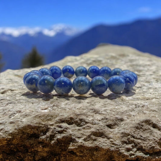 BRACELET PERLES - "LAPIS LAZULI" - 10mm