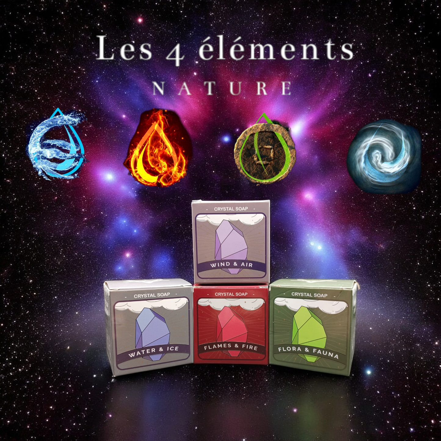 SAVON ELEMENTAIRE CRYSTALLIN - AIR (avec un gemme)