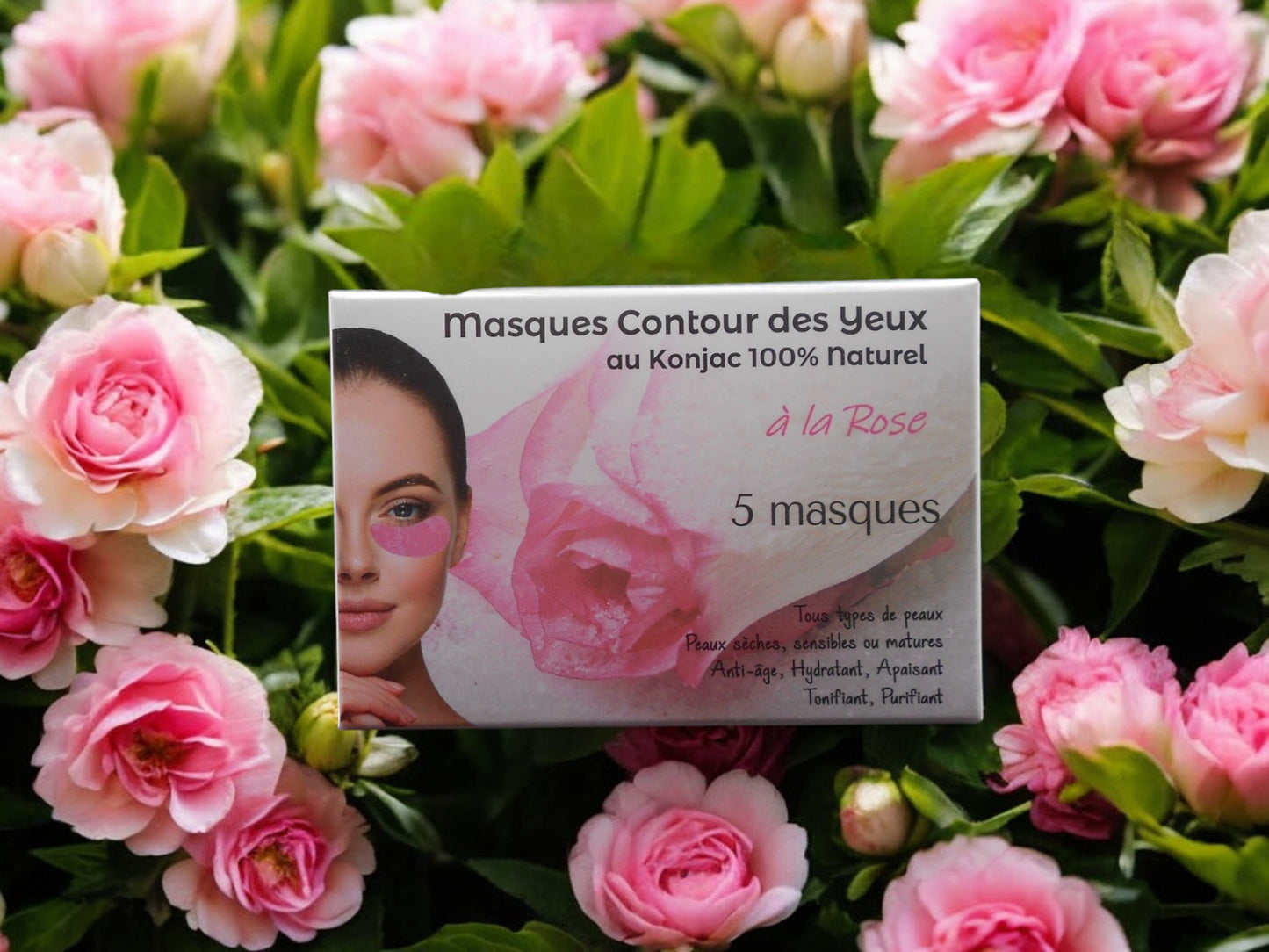 CONTOUR DES YEUX - A LA ROSE - Pack 5 Masques Konjac